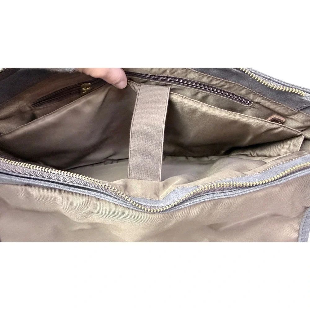 SOAEON Canvas Leather Messenger Bag Satchel Crossbody‎ Dark Gray 3k
